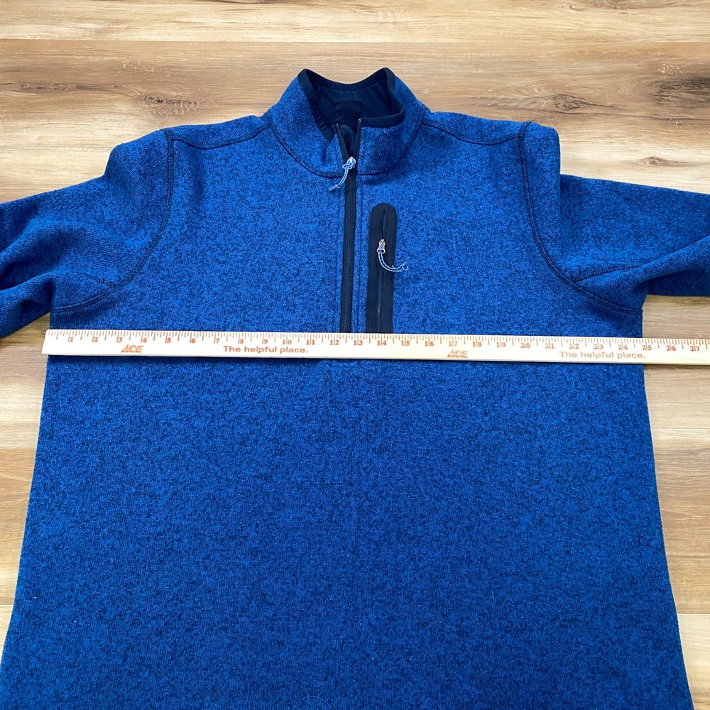 Lands End Fleece Pullover Men XL Heritage Polyester 1/4 Zip Blue Classic Outdoor - Picture 6 of 9